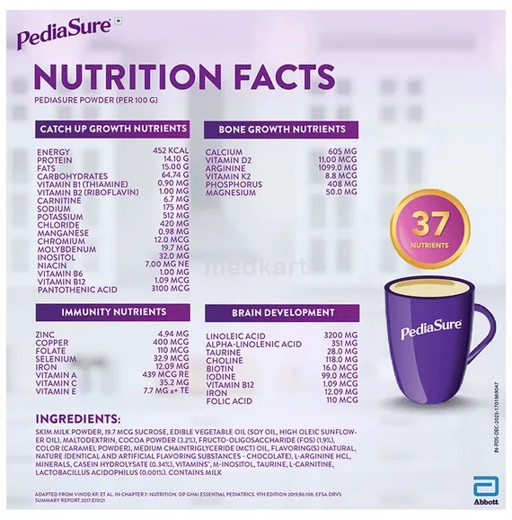 pediasure vanilla refil powder 200 gm
